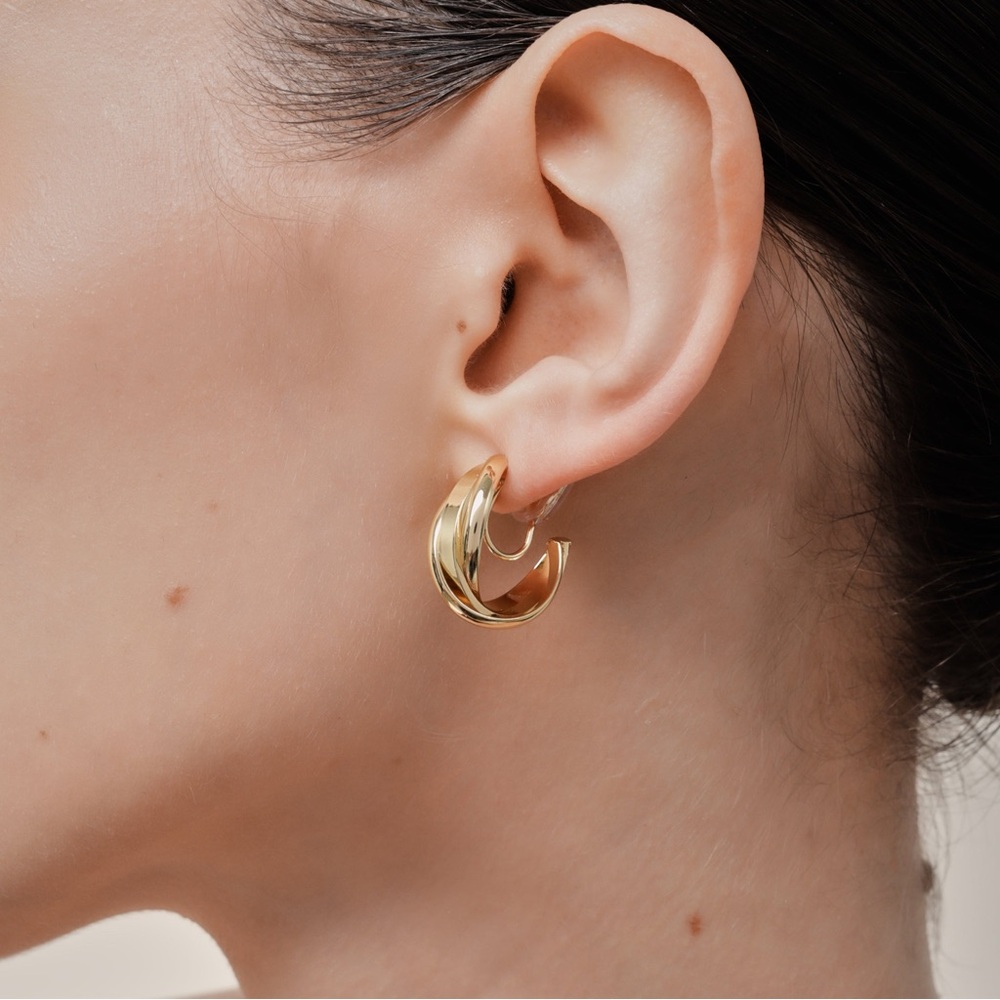 NWT clip-on Gold Hoop Earrings